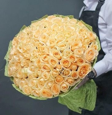 Bouquet 101 roses Peach Avalanche №28