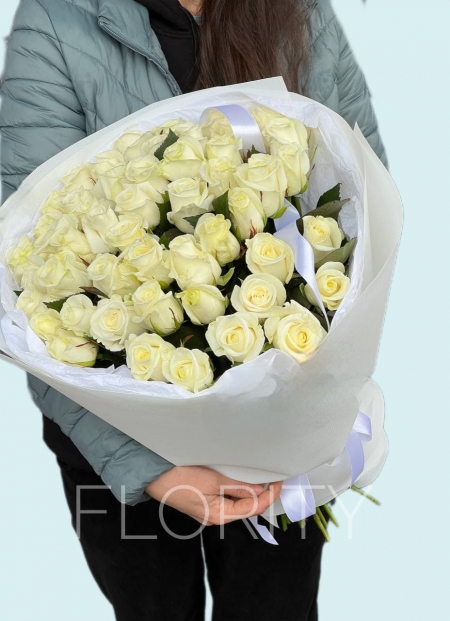 Bouquet of 59 Beluga roses